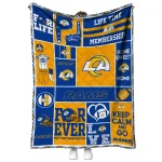 custom los angeles rams helmet passion blue quilt blanket best selling