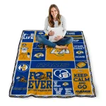 custom los angeles rams helmet passion blue quilt blanket best selling
