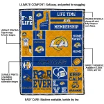 custom los angeles rams helmet passion blue quilt blanket best selling