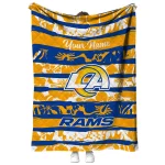 custom los angeles rams layered florals blue white quilt blanket best selling