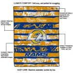 custom los angeles rams layered florals blue white quilt blanket best selling