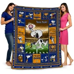 custom los angeles rams snoopy coach blue quilt blanket best selling