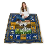 custom los angeles rams snoopy coach blue quilt blanket best selling