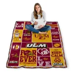 custom louisiana monroe warhawks helmet passion red quilt blanket best selling