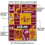 custom louisiana monroe warhawks helmet passion red quilt blanket best selling