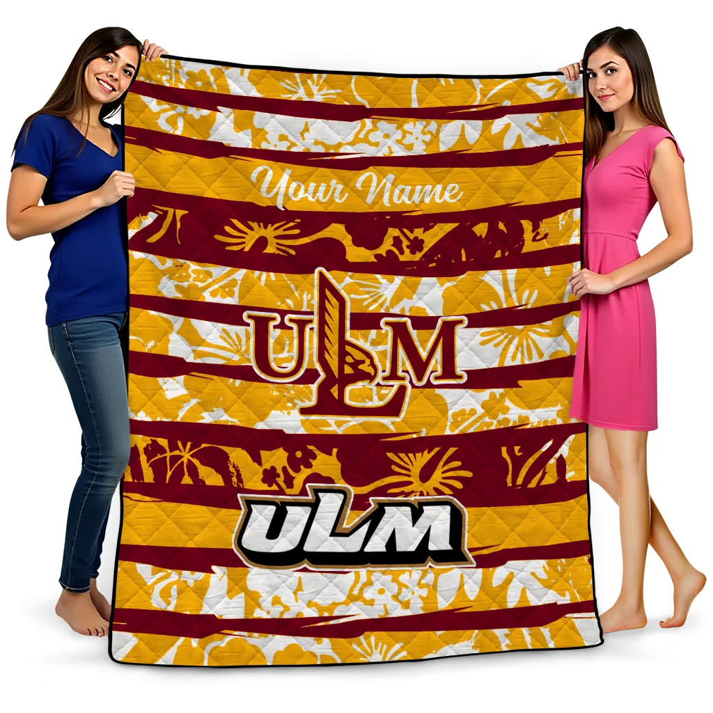 custom louisiana monroe warhawks layered florals red white quilt blanket best selling custom louisiana monroe warhawks layered florals red white quilt blanket best selling