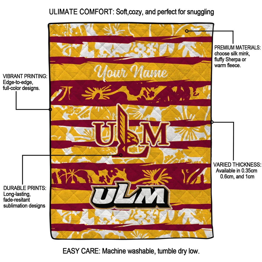 custom louisiana monroe warhawks layered florals red white quilt blanket latest model custom louisiana monroe warhawks layered florals red white quilt blanket latest model