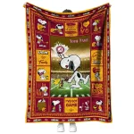 custom louisiana monroe warhawks snoopy coach red quilt blanket best selling