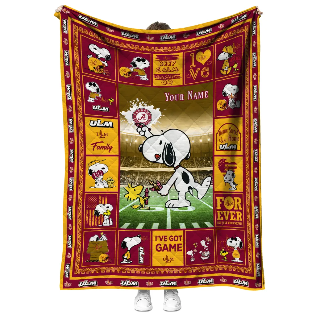custom louisiana monroe warhawks snoopy coach red quilt blanket fashion forward custom louisiana monroe warhawks snoopy coach red quilt blanket fashion forward