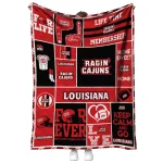 custom louisiana ragin cajuns helmet passion red quilt blanket best selling