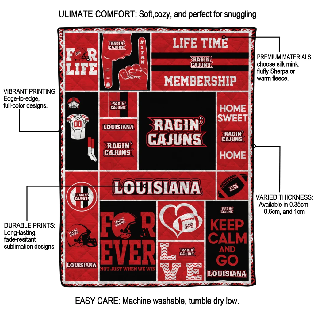 custom louisiana ragin cajuns helmet passion red quilt blanket latest model custom louisiana ragin cajuns helmet passion red quilt blanket latest model