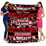 custom louisiana ragin cajuns layered florals red white quilt blanket best selling