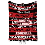 custom louisiana ragin cajuns layered florals red white quilt blanket best selling