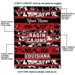 custom louisiana ragin cajuns layered florals red white quilt blanket best selling