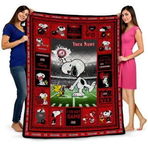 custom louisiana ragin cajuns snoopy coach red quilt blanket best selling