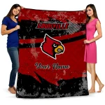 custom louisville cardinals brushstroke layers red quilt blanket best selling