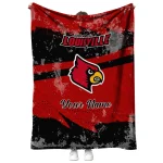 custom louisville cardinals brushstroke layers red quilt blanket best selling