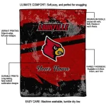 custom louisville cardinals brushstroke layers red quilt blanket best selling