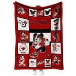 custom louisville cardinals mickey crimson red white quilt blanket best selling