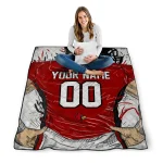 custom louisville cardinals player sketch red gray quilt blanket best selling