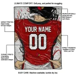 custom louisville cardinals player sketch red gray quilt blanket best selling