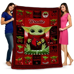 custom louisville cardinals yody baby pattern red quilt blanket best selling