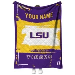 custom lsu tigers grunge patch purple white quilt blanket best selling