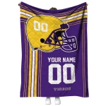 custom lsu tigers helmet theme purple quilt blanket best selling