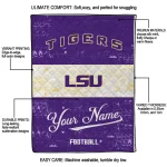 custom lsu tigers hibiscus burst purple white quilt blanket best selling