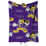 custom lsu tigers mickey football purple quilt blanket best selling