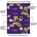 custom lsu tigers mickey football purple quilt blanket best selling