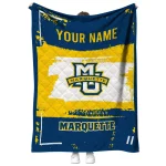 custom marquette golden eagles grunge patch blue white quilt blanket best selling