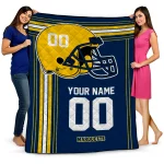 custom marquette golden eagles helmet theme blue quilt blanket best selling