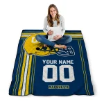custom marquette golden eagles helmet theme blue quilt blanket best selling