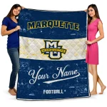 custom marquette golden eagles hibiscus burst blue white quilt blanket best selling