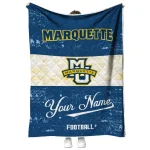 custom marquette golden eagles hibiscus burst blue white quilt blanket best selling