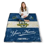 custom marquette golden eagles hibiscus burst blue white quilt blanket best selling