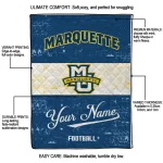 custom marquette golden eagles hibiscus burst blue white quilt blanket best selling