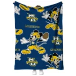 custom marquette golden eagles mickey football blue quilt blanket best selling