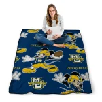 custom marquette golden eagles mickey football blue quilt blanket best selling