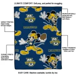 custom marquette golden eagles mickey football blue quilt blanket best selling