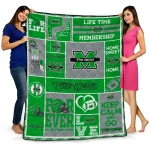 custom marshall thundering herd helmet passion green quilt blanket best selling