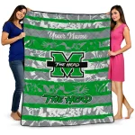 custom marshall thundering herd layered florals green white quilt blanket best selling