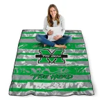 custom marshall thundering herd layered florals green white quilt blanket best selling