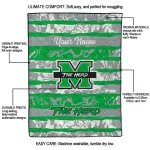 custom marshall thundering herd layered florals green white quilt blanket best selling