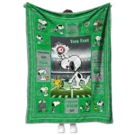 custom marshall thundering herd snoopy coach green quilt blanket best selling