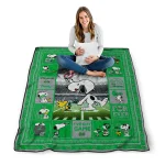 custom marshall thundering herd snoopy coach green quilt blanket best selling
