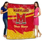 custom maryland terrapins brushstroke layers red quilt blanket best selling