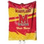 custom maryland terrapins brushstroke layers red quilt blanket best selling
