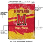 custom maryland terrapins brushstroke layers red quilt blanket best selling
